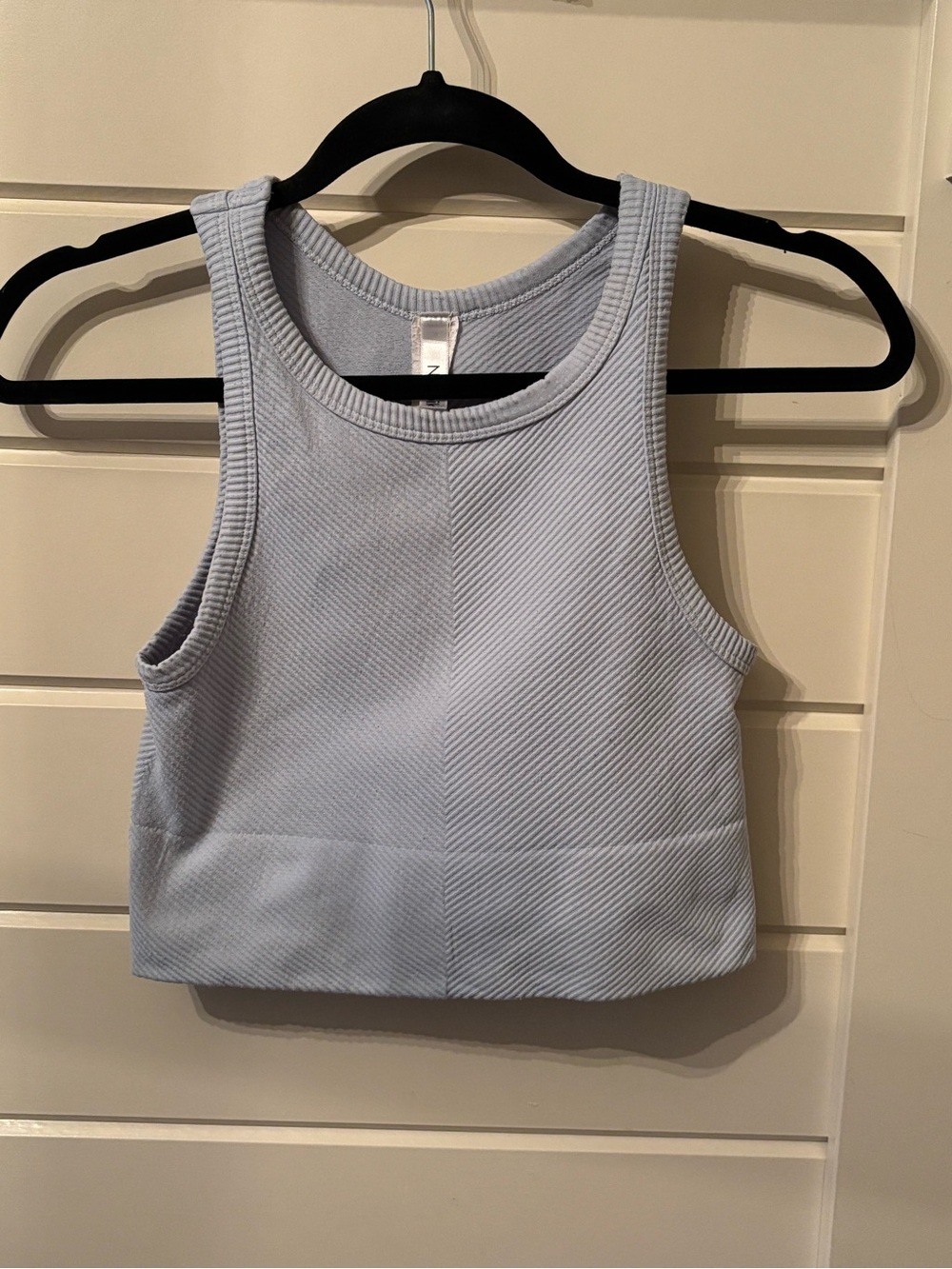 Nikibiki Light Blue Ribbed Crop Tank